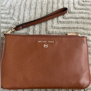Michael Kors Tan Leather Wristlet